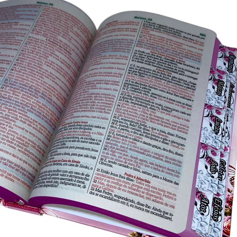Bíblia Filha Do Rei Letra Gigante Capa Dura Com Harpa E Abas Coladas Feminina Arc
