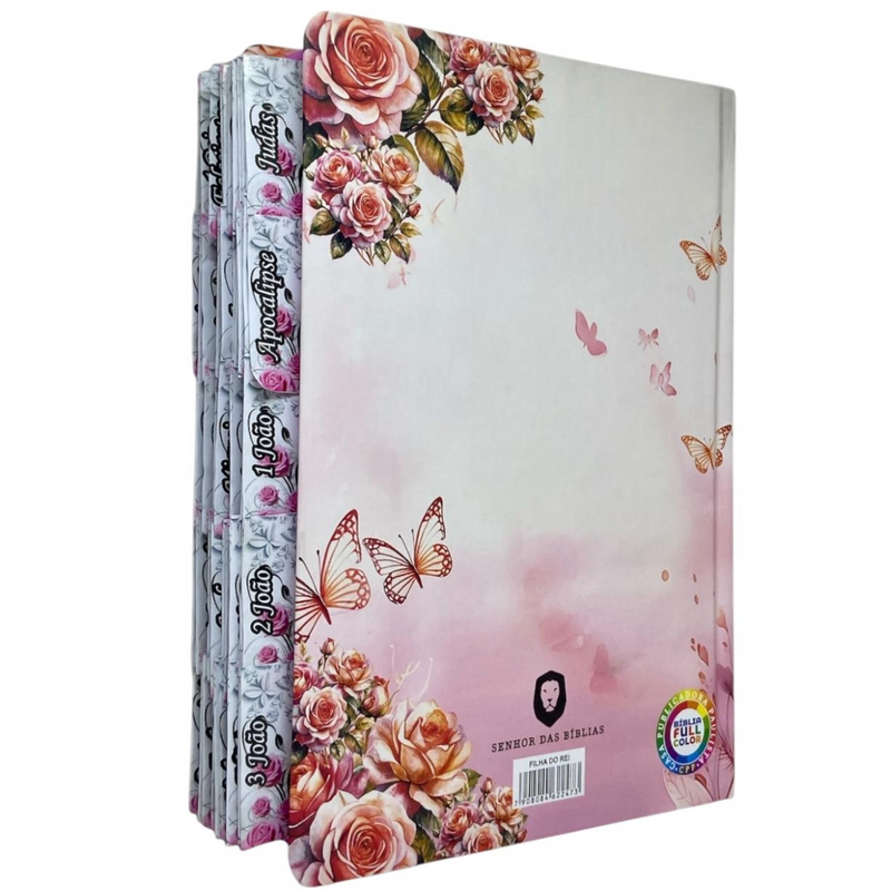 Bíblia Filha Do Rei Letra Gigante Capa Dura Com Harpa E Abas Coladas Feminina Arc