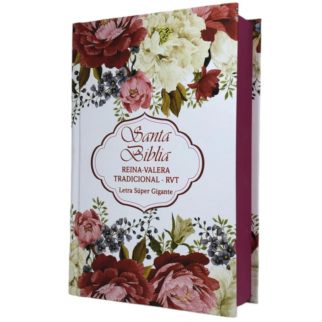 Bíblia Floral Colores Letra Super Gigante Capa Dura Feminina Rvt Em Espanhol