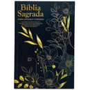 Bíblia Flor Dourada Letra Gigante Capa Brochura Com Harpa Feminina e Masculina Arc