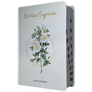 Bíblia Ramos Branca Letra Hipergigante Capa Dura Com Harpa e Índice Feminina Arc