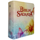 Bíblia Flores e Borboletas Letra Grande Capa Flexível Com Harpa e Índice Feminina Arc