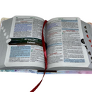 Bíblia Flores e Borboletas Letra Grande Capa Flexível Com Harpa e Índice Feminina Arc