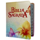 Bíblia Flores e Borboletas Letra Grande Capa Flexível Com Harpa e Índice Feminina Arc