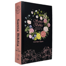 Bíblia Flores Negro Letra Super Gigante Capa Dura Feminina Rvt Em Espanhol