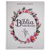 Bíblia Flor Minimalista Letra Jumbo Capa Dura Com Harpa e Índice Feminina Arc