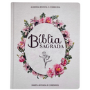Bíblia Flor Minimalista Letra Jumbo Capa Dura Com Harpa e Índice Feminina Arc