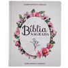 Bíblia Flor Minimalista Letra Jumbo Capa Dura Com Harpa Feminina Arc