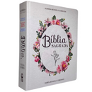 Bíblia Flor Minimalista Letra Jumbo Capa Dura Com Harpa Feminina Arc