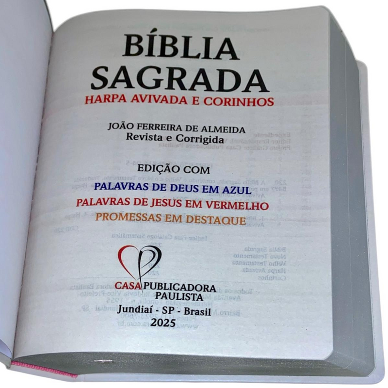 Bíblia Flor Minimalista Letra Jumbo Capa Dura Com Harpa Feminina Arc