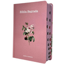 Bíblia Flor Rosa Letra Hipergigante Capa Dura Com Harpa e Índice Feminina Arc