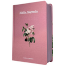 Bíblia Flor Rosa Letra Hipergigante Capa Dura Com Harpa Feminina Arc