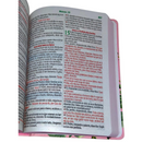 Bíblia Flor Rosa Letra Hipergigante Capa Dura Com Harpa Feminina Arc