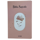 Bíblia Flor Rosa Letra Gigante Capa Brochura Feminina Nvi