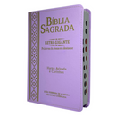 Bíblia Cor Lilás Letra Gigante Capa Flexível Com Harpa e Índice Colorida Arc