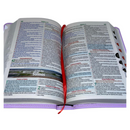 Bíblia Cor Lilás Letra Gigante Capa Flexível Com Harpa e Índice Colorida Arc