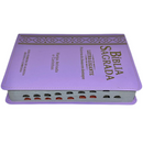 Bíblia Cor Lilás Letra Gigante Capa Flexível Com Harpa e Índice Colorida Arc