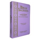 Bíblia Cor Lilás Letra Gigante Capa Flexível Com Harpa e Índice Colorida Arc