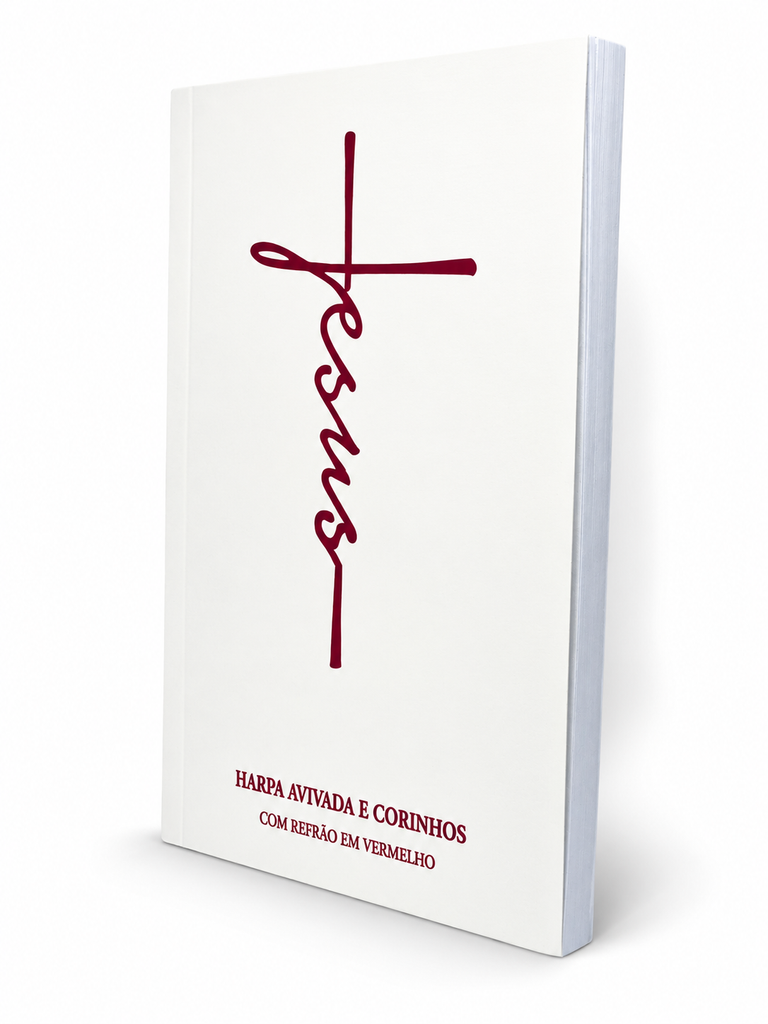 Hinário Jesus Branca Hinário Harpa Avivada e Corinhos Capa Brochura Letra Gigante - Harpa
