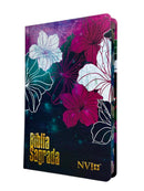 Bíblia Sagrada Evangélica Letra Normal Capa Dura Slim Linguagem NVI Floral Magenta Cristã