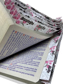 Bíblia Evangélica Letra Jumbo Grande Capa Dura Flor Minimalista Arc Com Harpa e Abas Adesivas