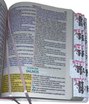 Bíblia Evangélica Letra Jumbo Grande Capa Dura Flor Minimalista Arc Com Harpa e Abas Adesivas