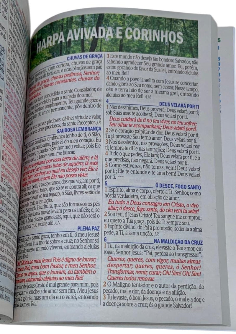 Miolo Para Bíblia Letra Hipergigante Com Harpa e Contra Capa Arc Folha Branca Full Color