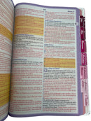 Bíblia de Estudo para o Cotidiano da Mulher Capa Dura Full Color Cerejeira Rosa NVA Gigante Feminina com Abas