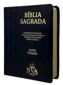 Bíblia Letra Grande tijolinho NVA Capa PU luxo Preta  - Full Color
