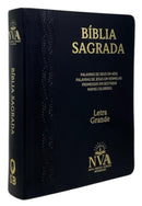 Bíblia Letra Grande tijolinho NVA Capa PU luxo Preta  - Full Color