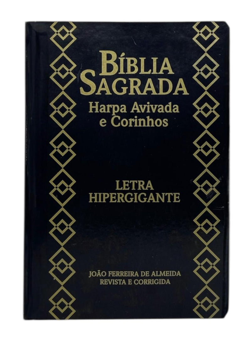 Bíblia Cor Preta Letra Hipergigante Capa Semi Flexível Com Harpa e Índice Colorida Arc