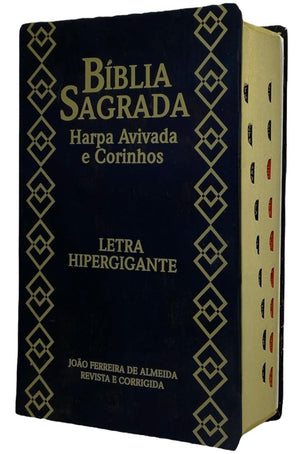 Bíblia Cor Preta Letra Hipergigante Capa Semi Flexível Com Harpa e Índice Colorida Arc