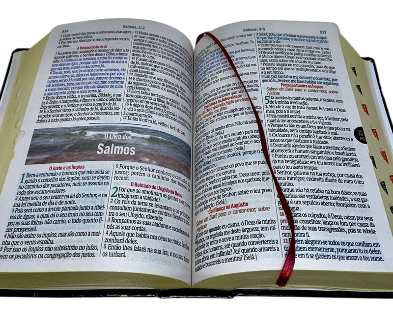 Bíblia Cor Preta Letra Hipergigante Capa Semi Flexível Com Harpa e Índice Colorida Arc
