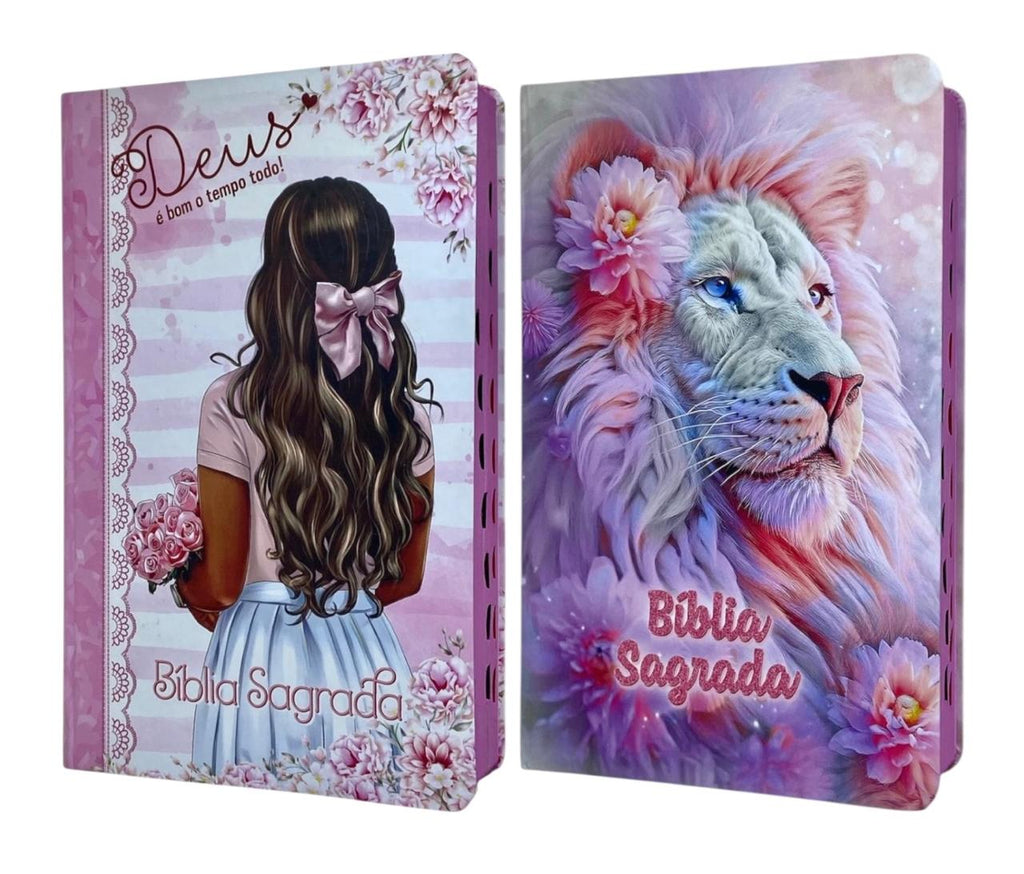 Kit 2 Bíblias Sagrada Feminina - Capa Semi Flexivel Letra Gigante O Senhor Te Sustenta e Deus é Bom - Arc