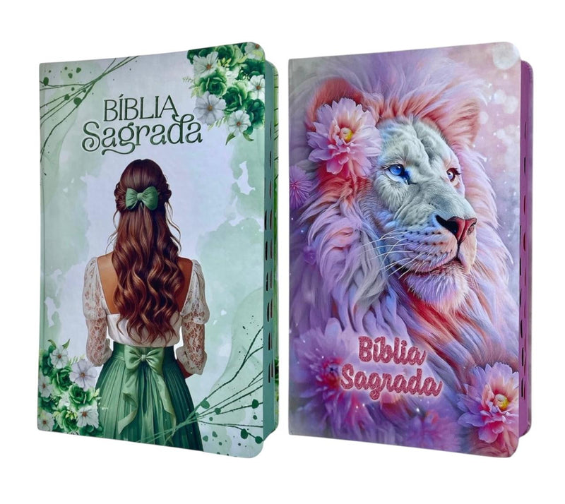 Kit 2 Bíblias Sagrada Feminina- Capa Semi Flexivel Letra Gigante Sou Amada e O Senhor Te Sustenta - Arc