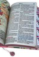 Bíblia Sagrada Letra Hipergigante PPM Capa Dura Flor Rosa Feminina Com Harpa e Abas Adesivas ARC