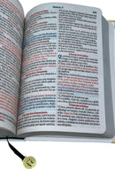 Bíblia Sagrada Letra Hipergigante PPM Capa Dura Ramos Branca Feminina Com Harpa ARC