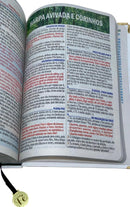 Bíblia Sagrada Letra Hipergigante PPM Capa Dura Flores Branca Feminina Com Harpa ARC Com Índice