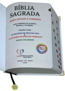Bíblia Sagrada Letra Hipergigante PPM Capa Dura Flores Branca Feminina Com Harpa ARC Com Índice