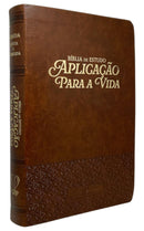 Bíblia Aplicão Para a Vida Marrom Letra Grande Flexivel ARC - CPP