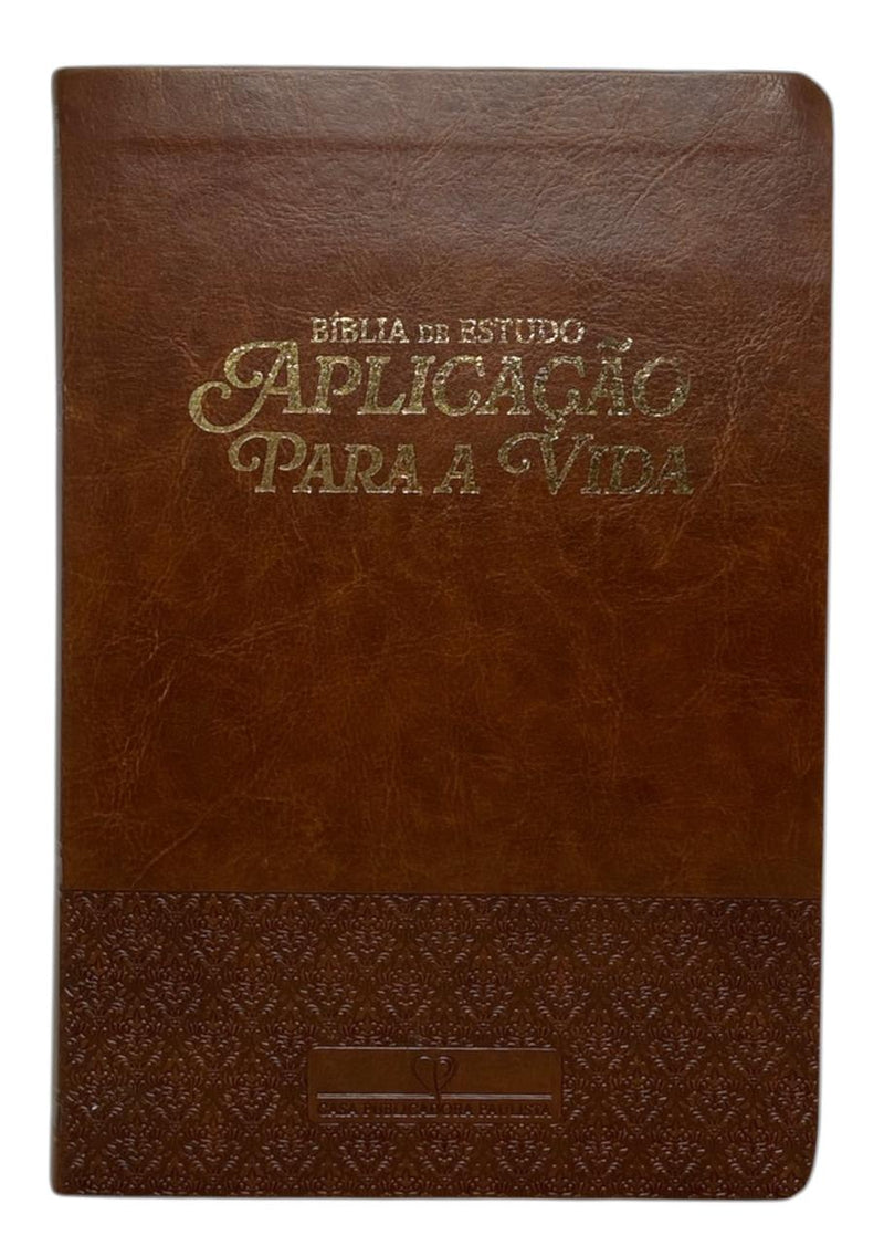 Bíblia Aplicão Para a Vida Marrom Letra Grande Flexivel ARC - CPP