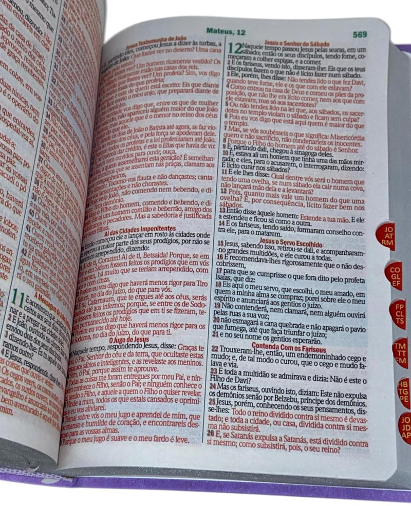Bíblia Cor Lilás Letra Gigante Capa Semi Flexível Com Harpa e Índice Colorida Arc