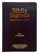 Bíblia Cor Marrom Letra Gigante Capa Semi Flexível Com Harpa e Índice Colorida Arc