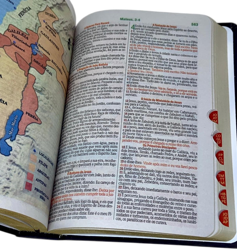 Bíblia Cor Marrom Letra Gigante Capa Semi Flexível Com Harpa e Índice Colorida Arc