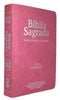 Bíblia Cor Rosa Letra Gigante Capa Semi flexível Com Harpa e Índice Colorida Arc