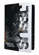 Bíblia Leão Jesus Letra Gigante Capa Dura Com Harpa e Índice Masculina Arc