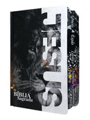 Bíblia Leão Jesus Letra Gigante Capa Dura Com Harpa E Abas Masculina Arc