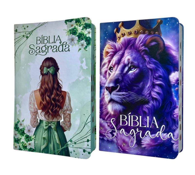 Kit 2 Bíblias Sagrada Feminina- Capa Semi Flexivel Letra Gigante Sou Amada e Amor Eterno - Arc
