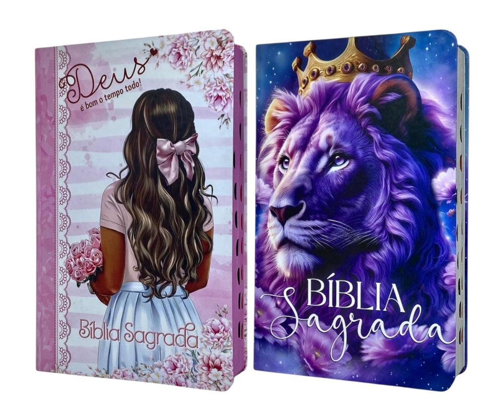 Kit 2 Bíblias Sagrada Feminina - Capa Semi Flexivel Letra Gigante Amor Eterno e Deus é Bom - Arc