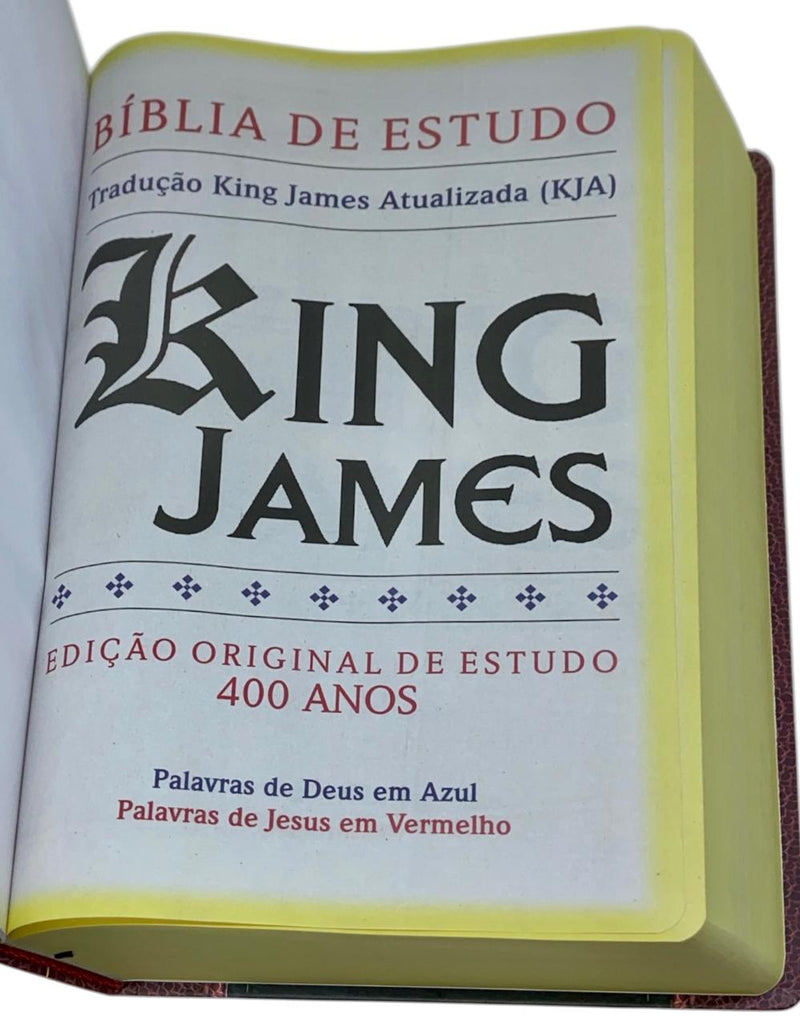 Bíblia de Estudo Tradicional Letra Hipergigante Capa Dura Feminina e Masculina King James